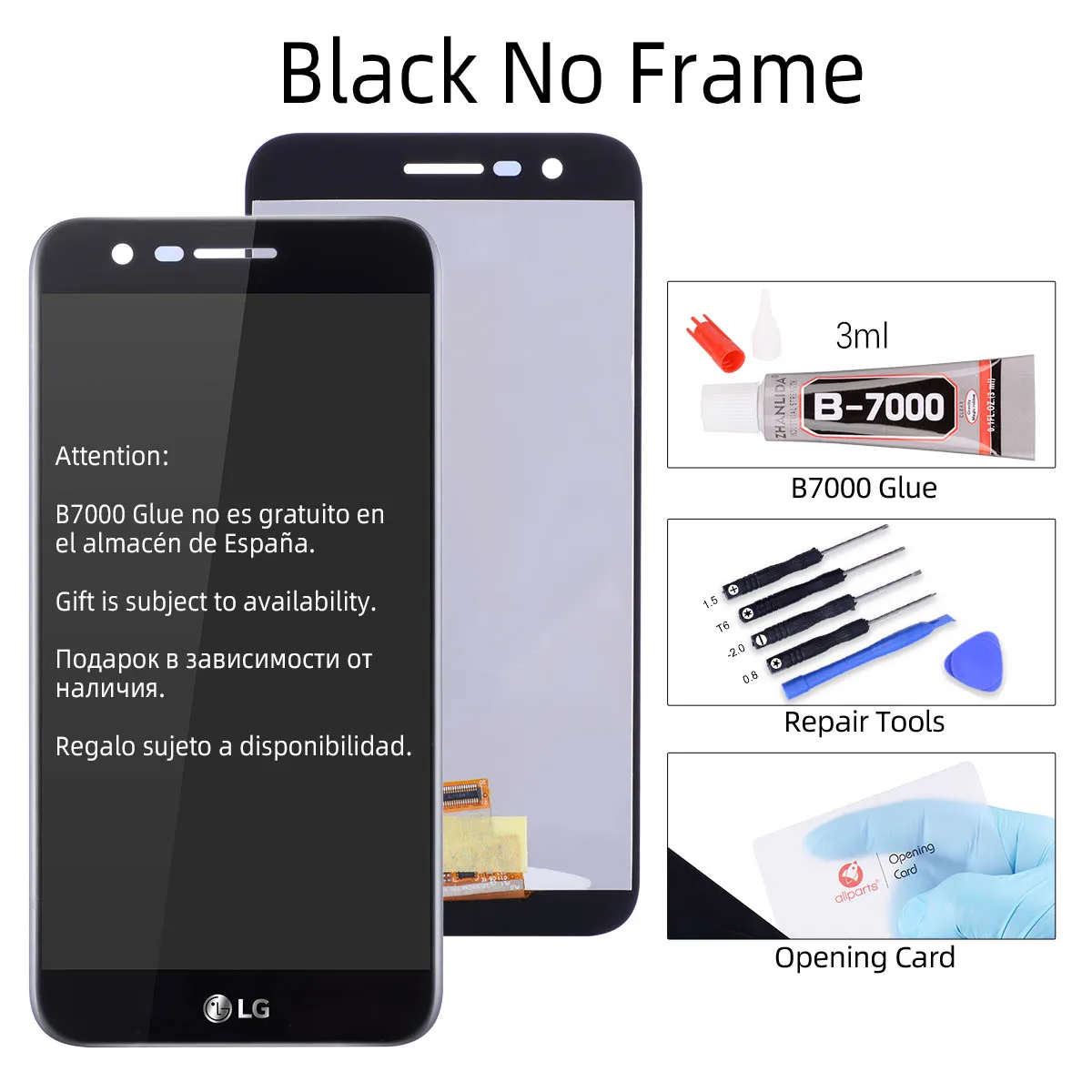 Дисплей для LG K10 LCD K20 Plus M250 M250N M250E в сборе с тачскрином на рамке черный - Цвет: Black No Frame