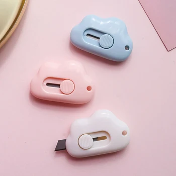 

Cute Cloud Color Mini Portable Utility Knife Paper Cutter Cutting Paper Razor Blade Office Stationery Cutting Supplies