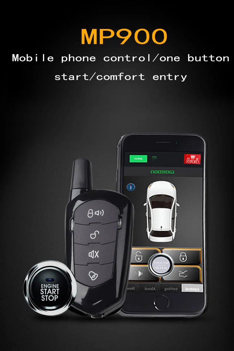 Автомобильная сигнализация с дистанционным запуском и центральным замком для