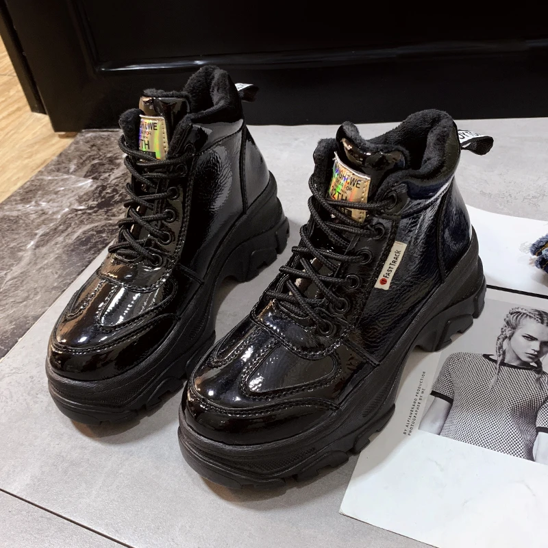 

2019 Winter New Chunky Platform Sneakers Women Fashion Dad Sneakers Wedge Comfortable Female Casual Shoes Woman