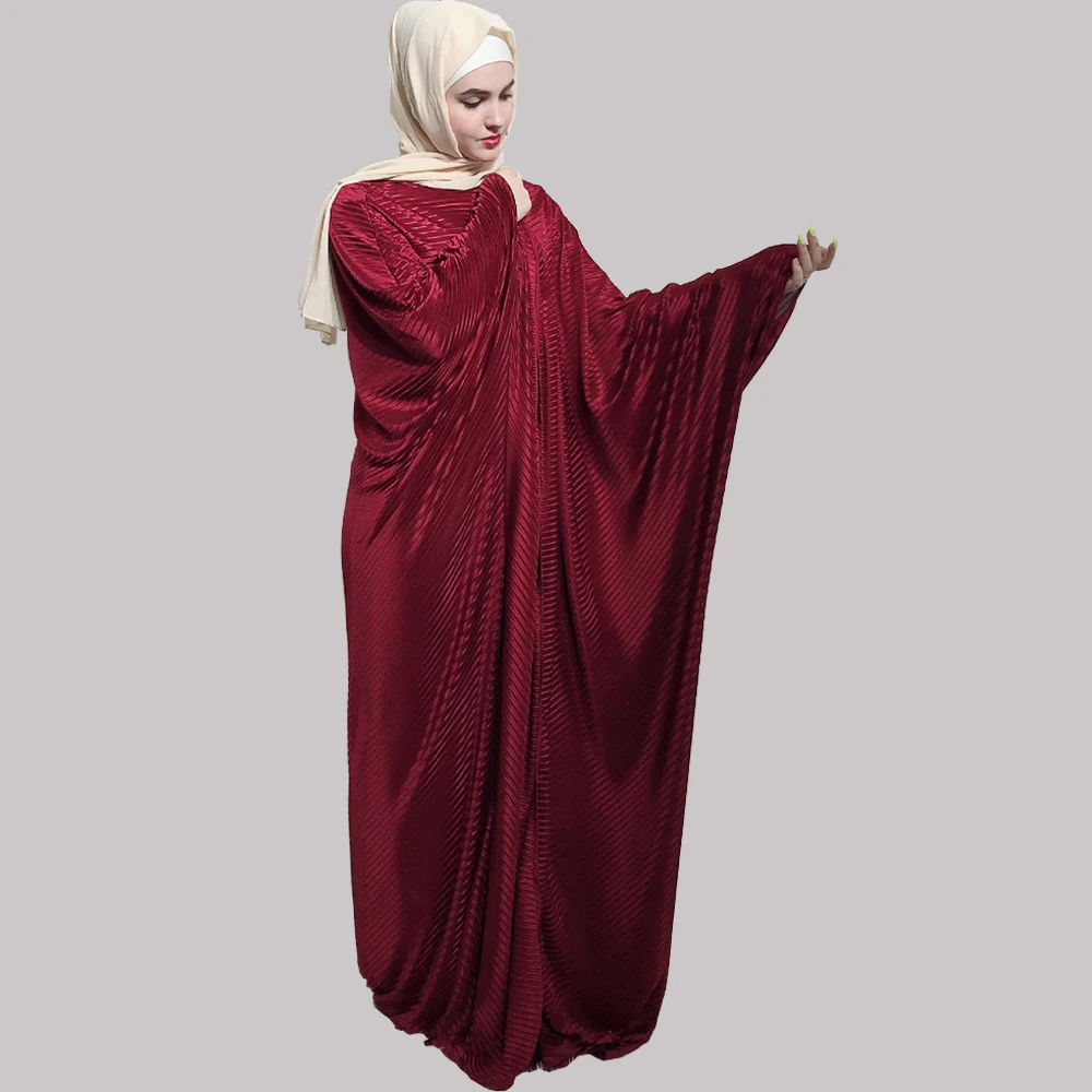 Плиссированная открытая накидка кимоно Bisht Abaya женская мусульманская вечерняя