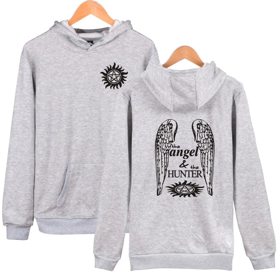 

Supernatural Angel And Hunter Hoodies Men Women Aikooki New Arrival Fashion Popular Hooded Pullover Supernatural Couples Hoodies