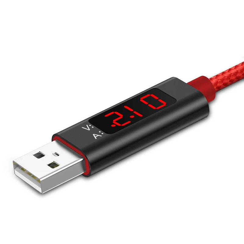 Нейлоновый ЖК-экран USB кабель Напряжение Ток умный дисплей USB кабель для передачи данных для Android, Apple 999