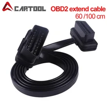 Диагностические кабели OBD2 ELM327, плоский и тонкий кабель-лапша с 16-контактным штекером на одном конце и разъемом на другом, автомобильные аксессуары Диагностические кабели OBD2 ELM327, плоский и тонкий кабель-лапша с 16-контактным штекером на одном конце и разъемом на другом, автомобильные аксессуары