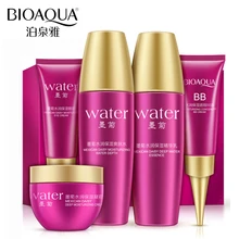 BIOAQUA 5 шт. набор для ухода за кожей черная Хризантема эссенция сыворотка анти старения увлажняющий тоник+ крем для глаз+ Лосьон+ дневной крем+ BB крем