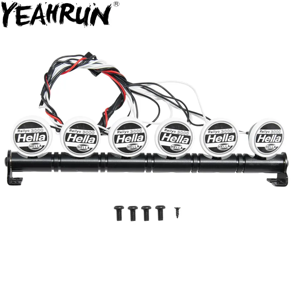 Black YEAHRUN моделирование скалолазание фонари на крышу автомобиля 6 светодиодов крыши проблесковый маяк для 1/10 SCX10 D90 TRX4 Wraith Гусеничный - Цвет: Black