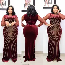 Abaya Dubai vestido de noche de terciopelo Dashiki Ankara, vestidos de fiesta de boda africanos, túnicas de manga de encaje, Longues, trajes africanos