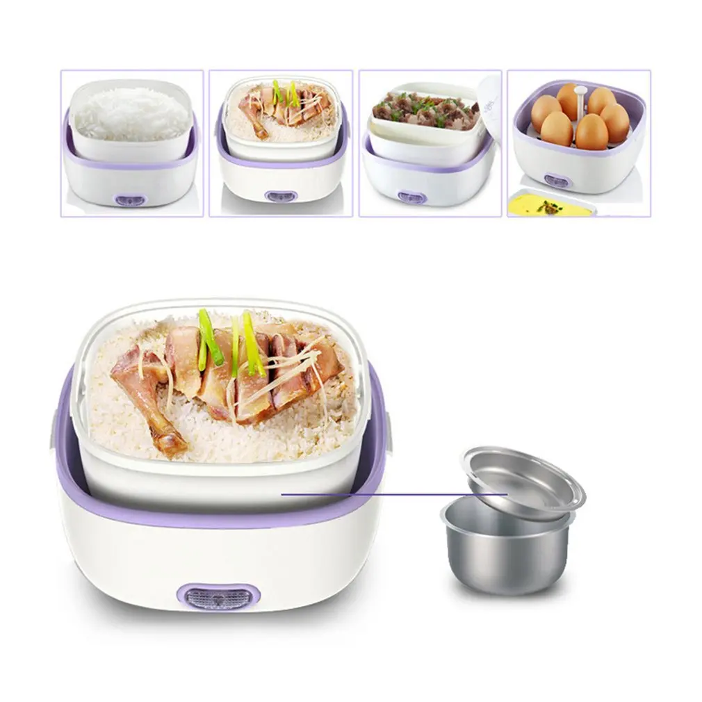 Multifunctional Electric Lunch Box Mini Rice Cooker Portable Food Heating Steamer Heat Preservation Lunch Box