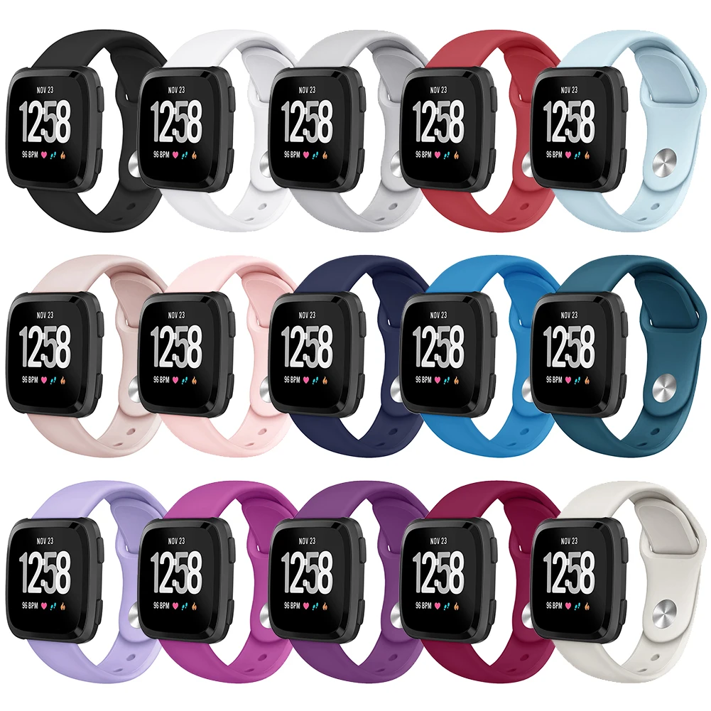Сменный спортивный ремешок для Fitbit Versa/Versa Lite Edition из нержавеющей/мягкий силиконовый ремень браслет S/L Размер для Versa2