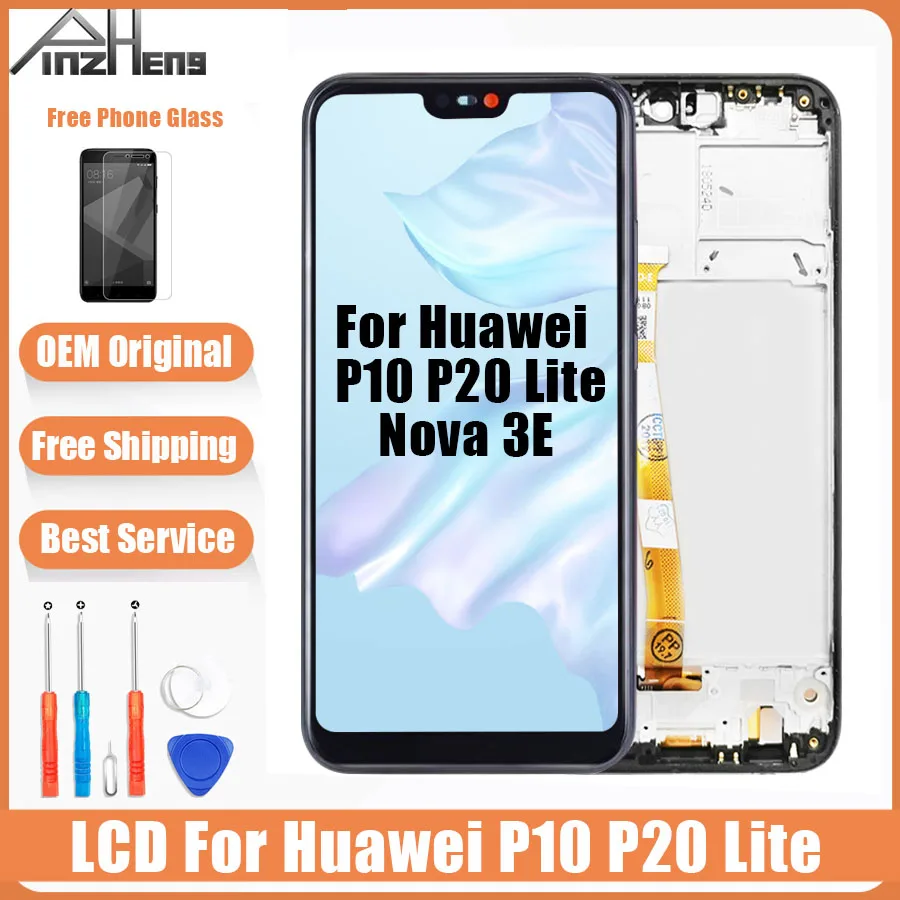 Продажа AAAA Оригинальный ЖК дисплей для huawei P10 P20 Lite ЖК дисплей с сенсорным экраном дигитайзер сборка Замена для huawei Nova 3E экран