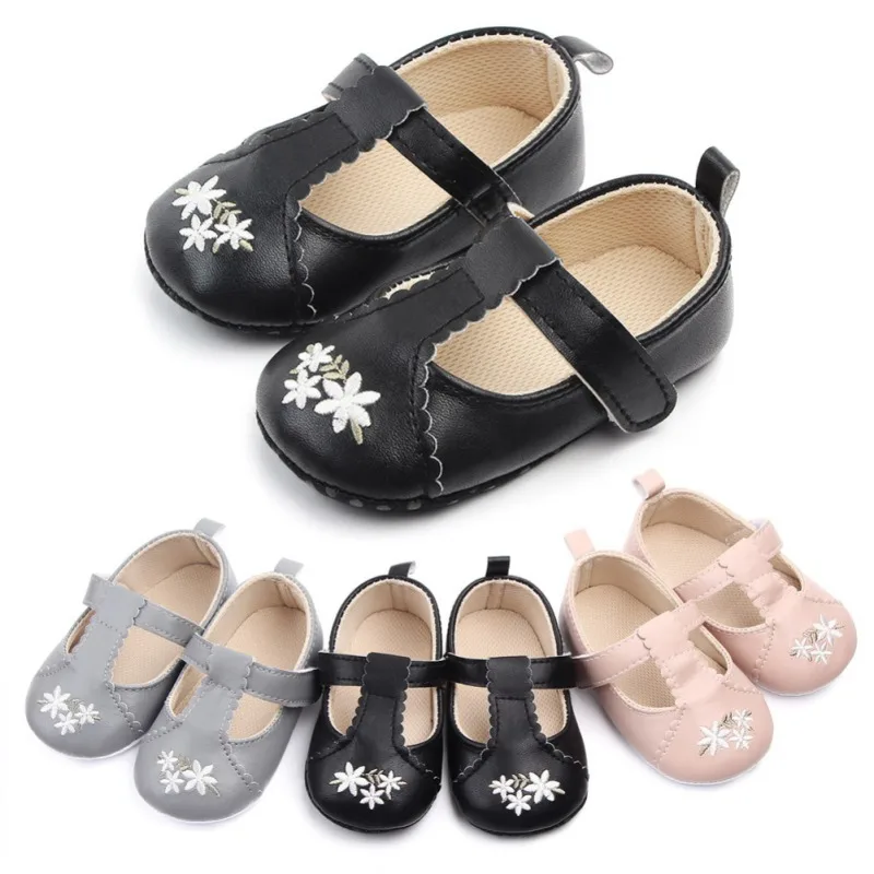 

Baby Girls Shoes Spring Autumn Newborn First walkers Shoes Infant Flower PU Leather Shoes Soft Sole Crib Shoes 0-18M