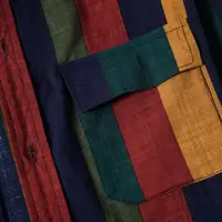 2021 Men Shirts Cotton Linen Button Down Summer Long Sleeve Casual Loose Blouse Color Matching Hawaiian Holiday Shirts - Image 6