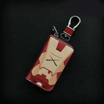 Iron Man Стильный дизайн с рисунками из мультфильмов "Человек-паук", "ключи сумка Для мужчин Для женщин PU кожаные бумажники, ключи небольшой кейс на молнии для ключей автомобиля милые «Железный человек», держатель для ключей - Цвет: Iron Man