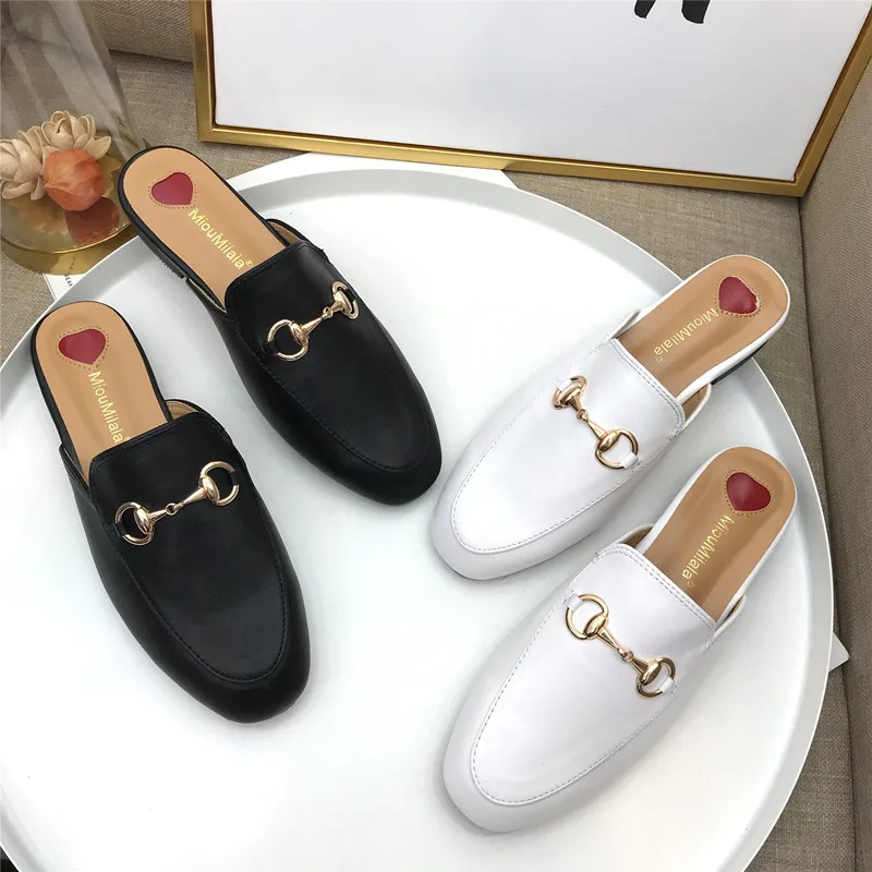 

Large-Size Shoes Closed-toe Slipper Versatile Flat Outer Wear 2019 New Style Korean-style Loafers Mules Shoes Women's