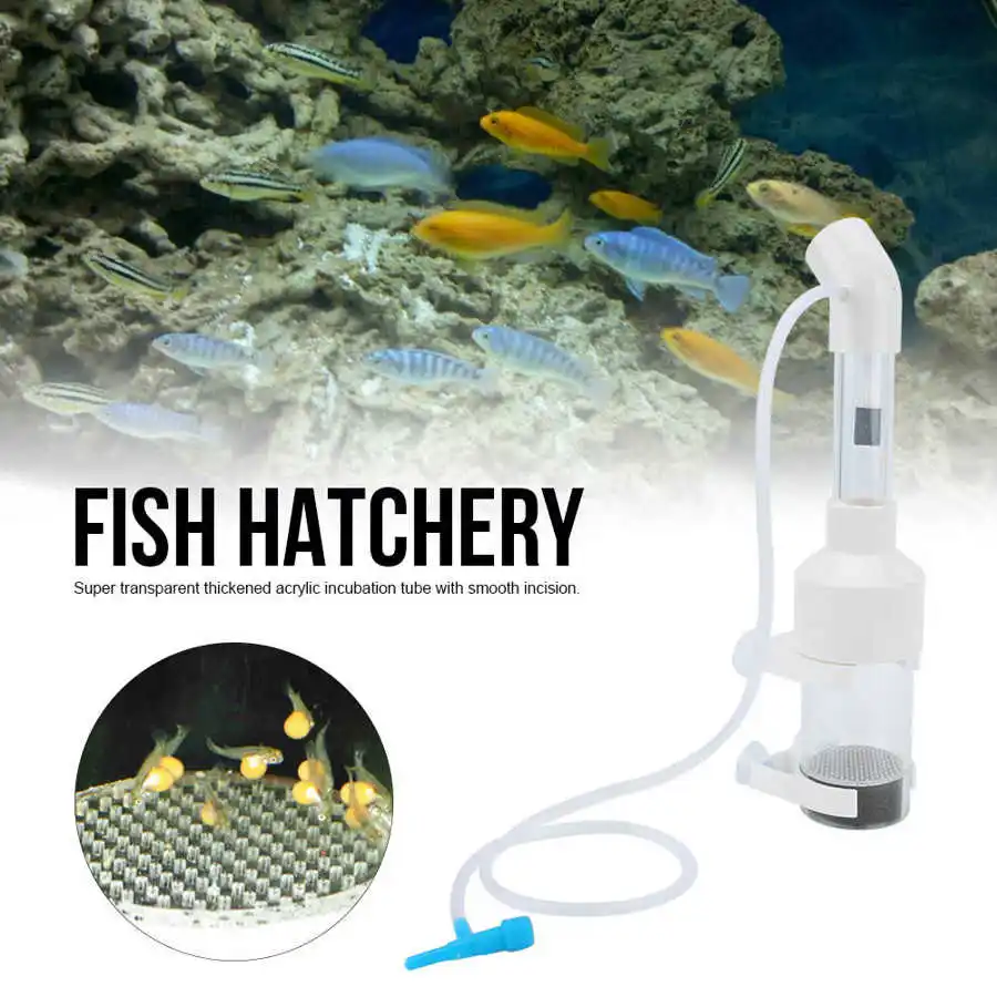 Transparent Acrylic Fish Egg Incubator Aquarium fish breeder Hatchery Incubator Holder 25cm x 50mm