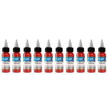 RED COLOR 10 Bottle Set tattoo& body art Permanent Makeup Pigment Colors Tattoo supplies paint Ink for Tattoo