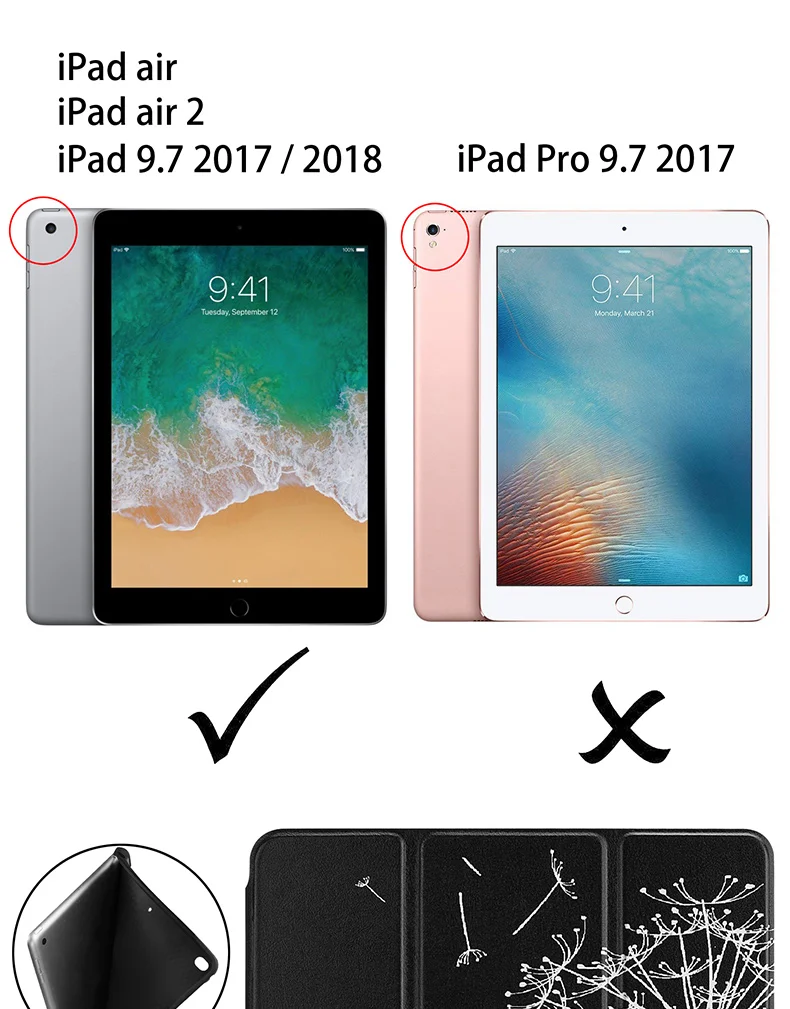 Ase для iPad Air 2 Air 1 Pro 9,7 серия картин чехол с держателем карандаша Авто Режим сна Пробуждение Стенд смарт-чехол