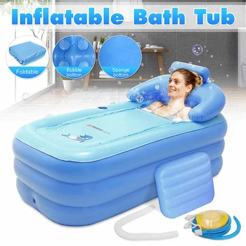 

Portable Foldable Thickened Inflatable Bathtub Home Camping Travel Bath Outdoor Swimming Pool Family Pool Spa for Adult or Child