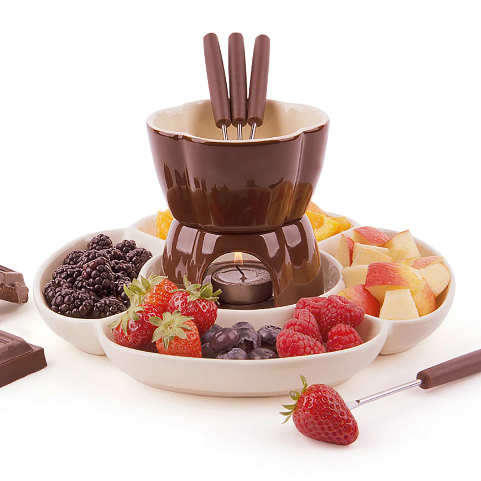 Chocolate And Tapas Yestter Fondue Set Premium Tea Light Porcelain Melting Pot For Cheese Indispensable Tool For Chocolate Or Cheese Lovers. Chocolate And Tapas Yestter Fondue Set Premium Tea Light Porcelain Melting Pot For Cheese Indispensable Tool For Chocolate Or Cheese Lovers.