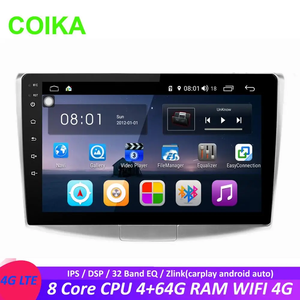 

COIKA 8 Core 10.1'' Android 8.1 System Car Tape Recorder For Volkswagen Passat CC B6 B7 08-15 SWC WIFI 4G DSP 4+64G RAM BT OBD