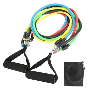 

Tension Band Muscle Training Equipment Stretch Arm Apparatus Puller Removable Chest Expander 11pcs/ Set Pull Rope Latex