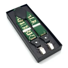 Для взрослых, 3,5 см, три зажима, y-образный кожаный ремешок, зажим для костюма, подтяжки, деловые, повседневные, эластичный ремешок, зажим в коробке