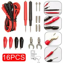 

16pcs Digital Multimeter Wire Probe Test Lead Needle Kit Volt Meter Cable Clip Alligator Measuring Instrument Electrician Tool