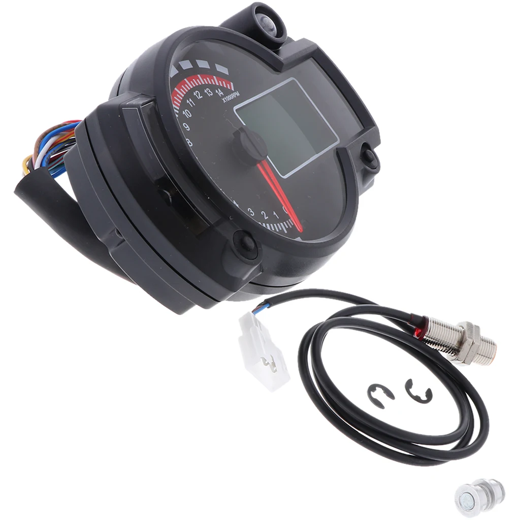 

12V Adjustable Motorcycle LCD Digital Speedometer Odometer Universal for Motorbikes