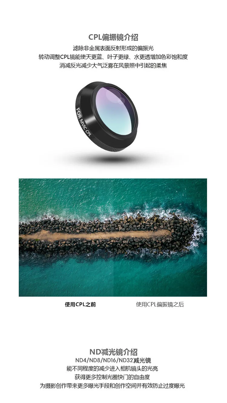 DJI Mavic Pro YULAI фильтр UV Nd4 8-16 32 Cpl поляризованные линзы ультра-светильник Светоотражающие линзы