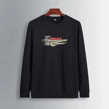 

18 Autumn Cotton Plus Hypertrophy Size Sports Men Long Sleeve T Shirt Leisure Backing Shirt Solid Color Pullover Sweater
