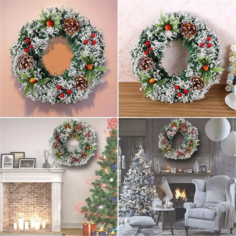 Рождественский Декор для дома из ротанга праздничные вечерние из ротанга DIY Имитация венка Рождественский Декор гирлянда Рождественские вечерние украшения