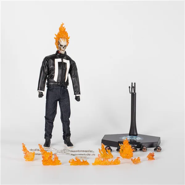 [Funny] Очень крутая фигурка Ghost Rider светодиодный светильник Статуя Коллекционная модель фигурки из ПВХ игрушка детский подарок