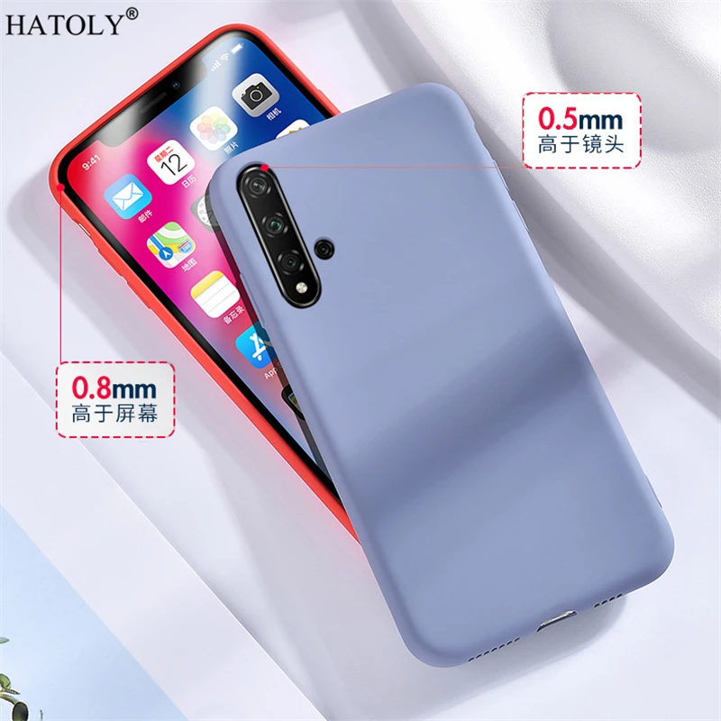 Мягкий жидкий силиконовый чехол для huawei Nova 5 T, чехол-бампер для телефона Nova 5 T, одноцветная защитная задняя крышка для Nova 5T