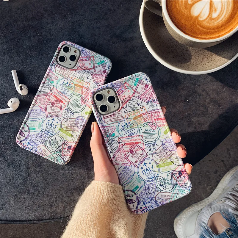 Чехол для телефона с граффити и билетом iPhone 11 Pro Max XR X XS 7 8 Plus задняя крышка модный