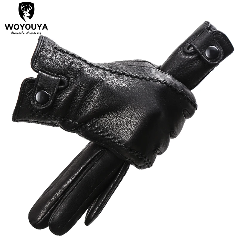 

Fashion sheepskin Sensitive touch gloves black women's leather gloves,Keep warm winter gloves for touch screens-2265