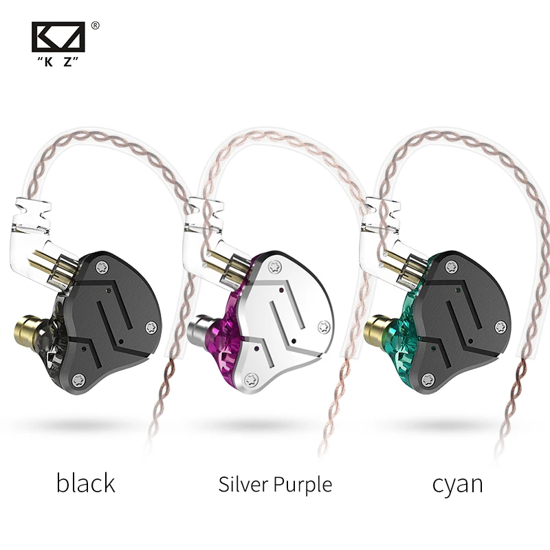 KZ ZSN металлические наушники вкладыши гибридные технологии 1BA + 1DD HIFI бас монитор
