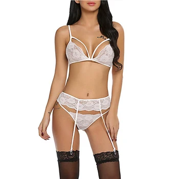 

Women Hot Exotic Intimates Sexy Lingerie Lace Babydoll Open Bra Set G-String Underwear Nightwear Bra & Brief Sets S-3XL