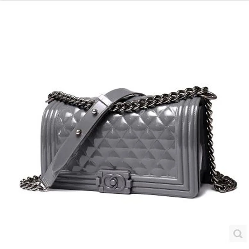 

Liang Yongqi Celebrity Style Europe And America-Style Hot Selling Graceful Bag Silica Gel Rhombus Chain Shoulder Oblique Bag