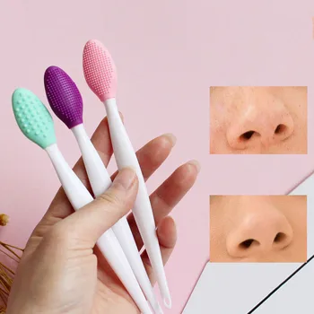 

1pc Face Care Clean Soft Handheld Blackhead brush Exfoliator Blackhead Removal Facial Cleansing Massager Brush Makeup Tools