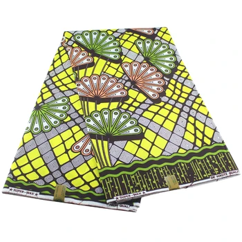 

Fan Pattern High Quality Real Wax 6 Yards Guaranteed Dutch African Veritable Ankara Dresses Fabric 2019