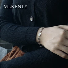 MLKENLY браслет из стерлингового серебра 925 пробы простой ins niche маленький мальчик голова портрет холодная Пряжка браслет для женщин ювелирное изделие подарок