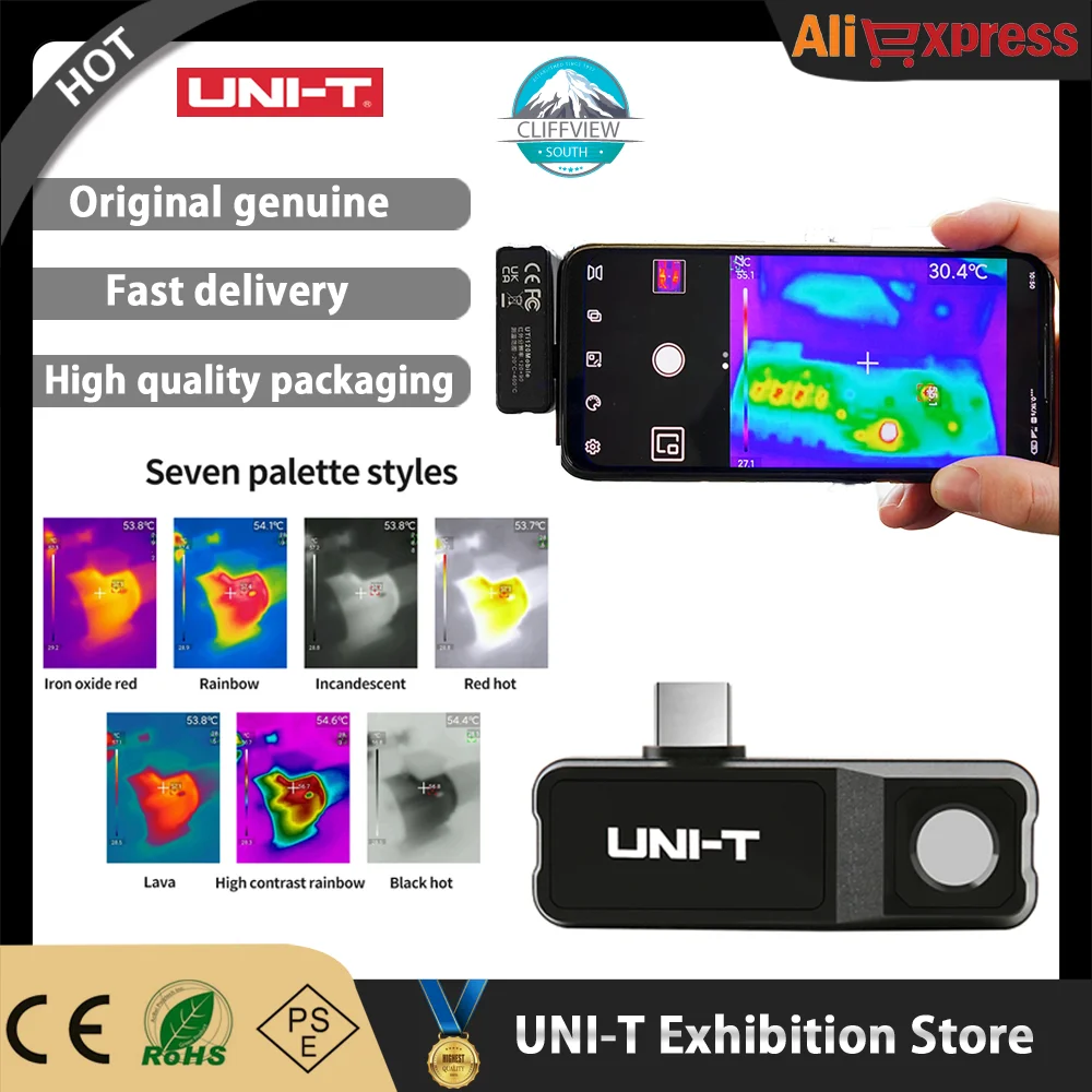 UNI-T Infrared Thermal Imager uti120 Series Circuit、Heating、Industrial、House Heat Loss Testing Camera Android for Phone |