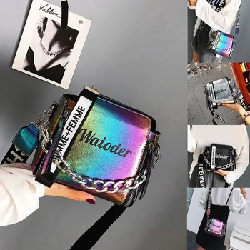 

Women bag Chain PU Single Shoulder Bag Letter Printing handbag Messenger Beach Bag bolsa feminina crossbody bags for women