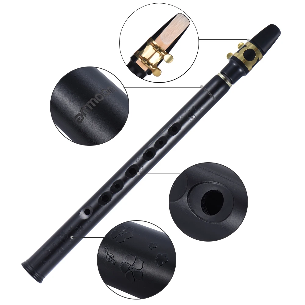 Black Saxophone Set Pocket Sax Mini Portable Saxophone Sax Reeds Carrying Bag Tooth Pastes Beginners saxophone musical instrument