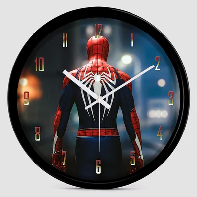 12 дюймов бесшумный мультяшный супергерой Мститель Человек-паук настенные часы красочная современная детская комната спальня кухня домашний декоративный - Цвет: 20