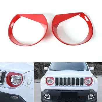 

2 pcs Red Angry Bird Headlight Cover Bezels Trim For Jeep Renegade 2015 - 2017