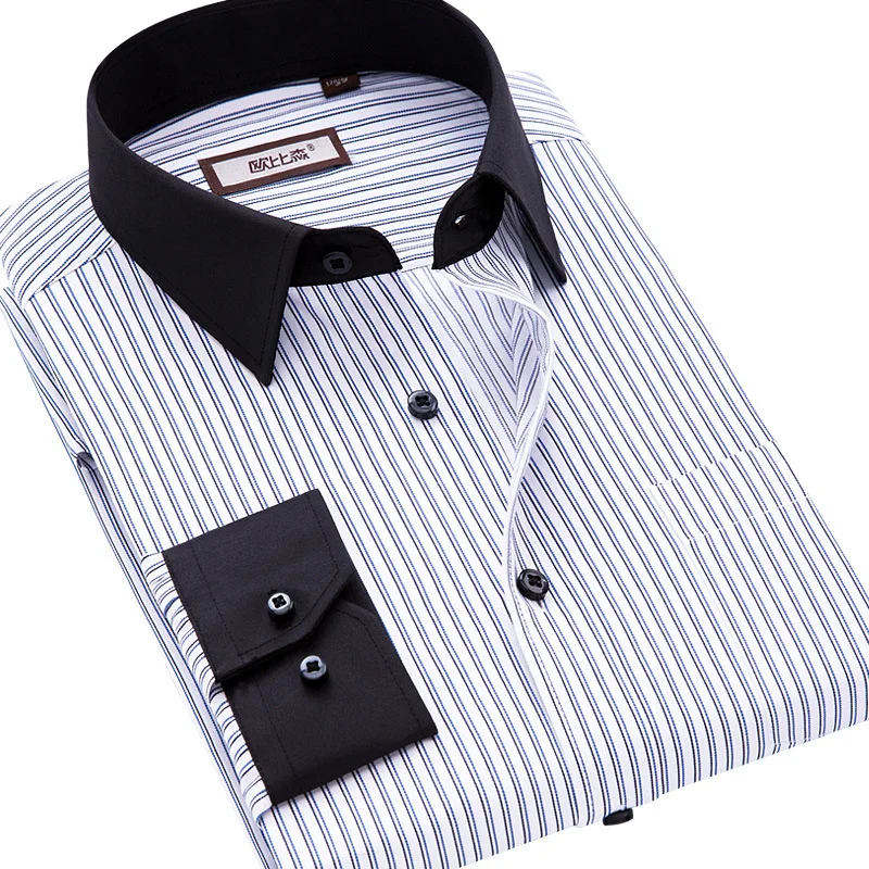 Men's Shirt Casual Long Sleeved Printed Shirt Slim Fit Male Social Business Dress Shirt Comfortable Men Formal Dress Shirt
