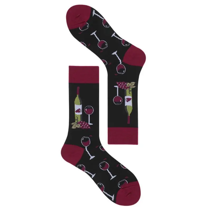Спортивные носки унисекс, носки средней длины, креативные Носки для скейтбординга с фруктовым соком, пара носков - Цвет: A04