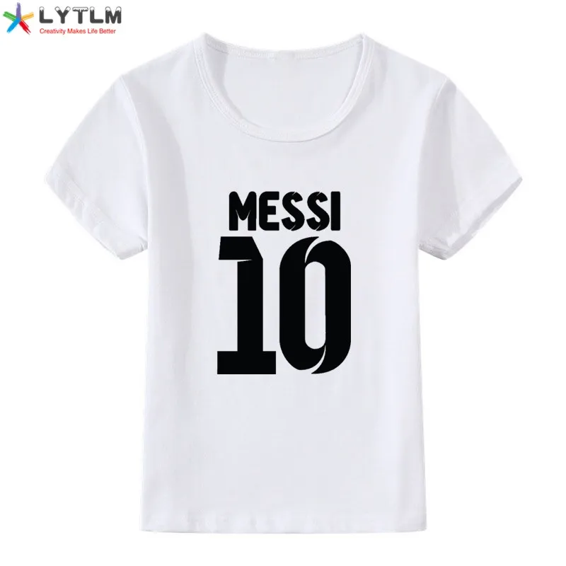LYTLM рубашка Месси детская одежда для маленьких девочек зима года, футболка с Лионелем Месси Осенние футболки для мальчиков, Roupa Infantil Menina Размер 10 - Color: DX White