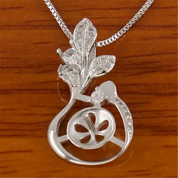 

Pendant Fitting Pearl Accessories 925 Silver Ring Jewelry DIY No Pearl no chain Free Shipping